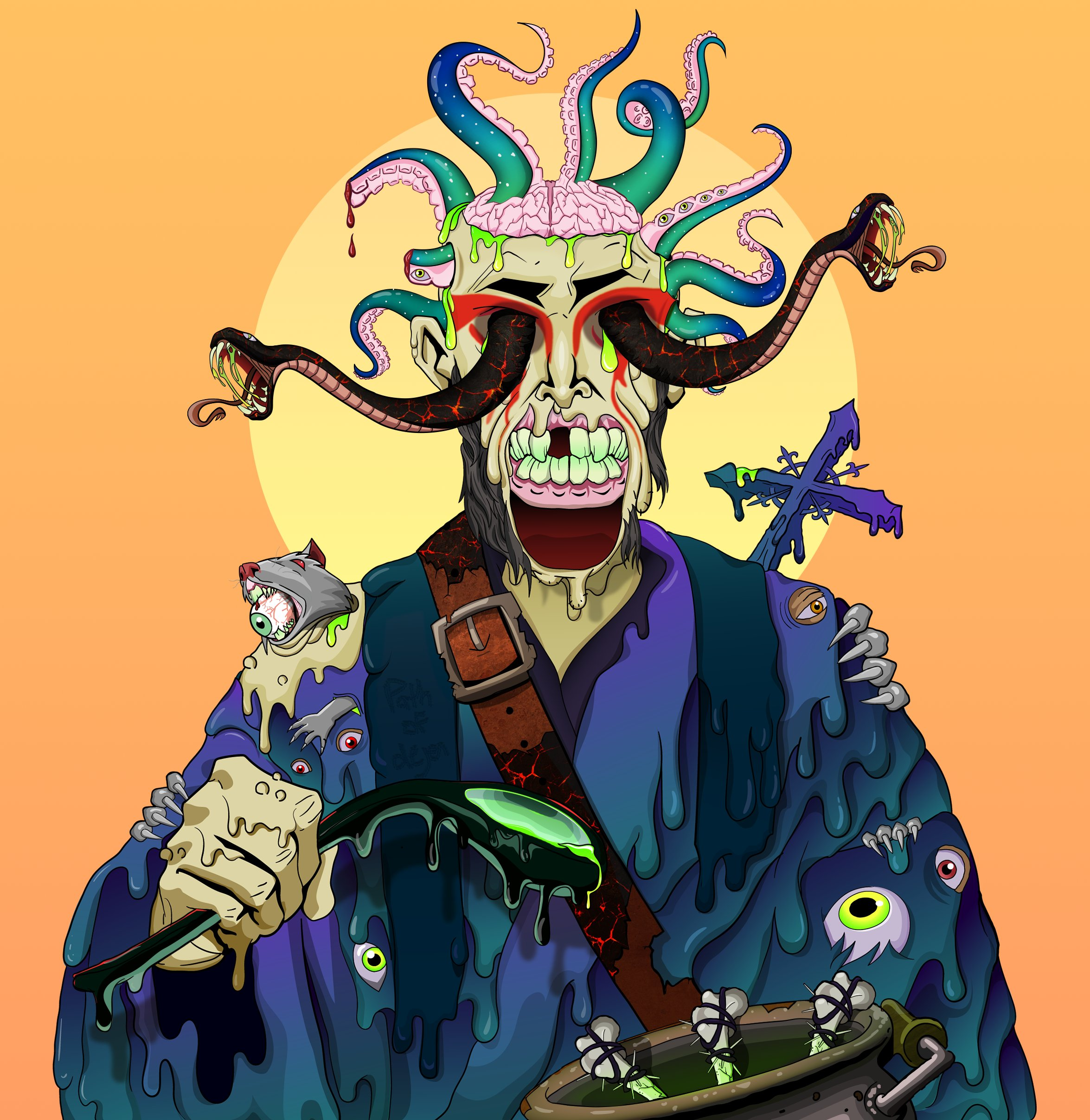 Orange Sunset — Degen Dojo Background