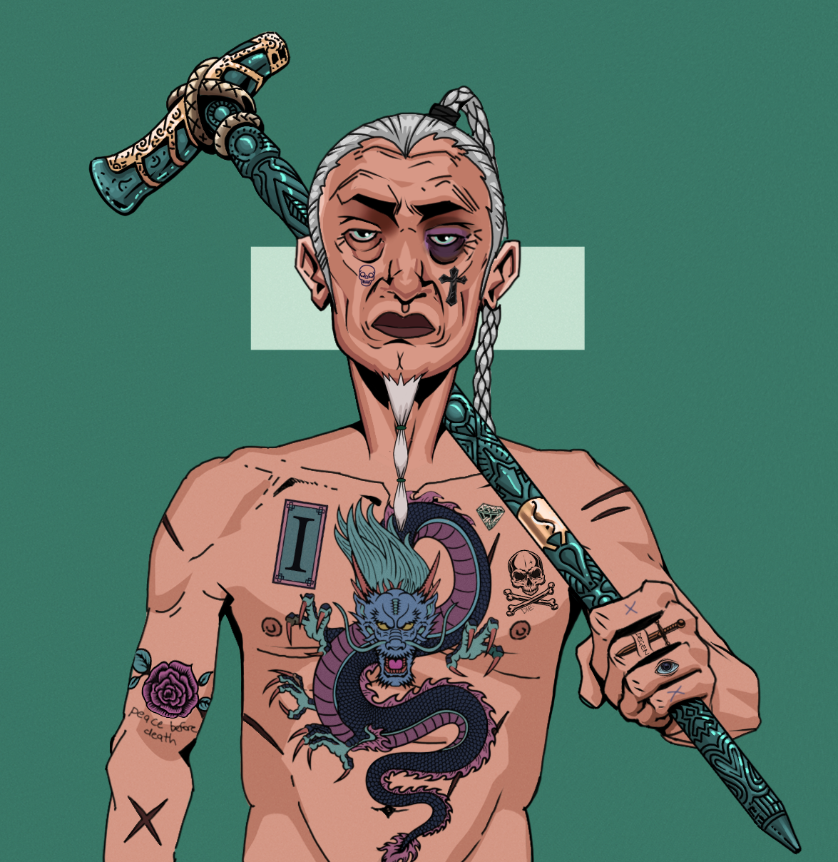 The Old Dragon — Degen Dojo fighter